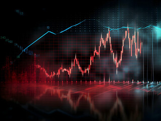 Naklejka premium Financial data document, graph chart report statistic, marketing research development planning management, strategy analysis accounting, Financial business technology hologram concept. 