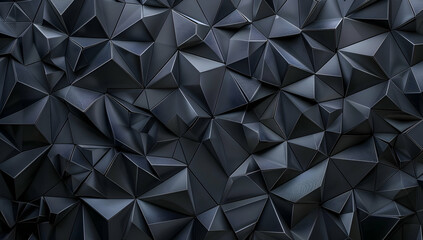 Fototapeta premium Abstract geometric pattern with dark polygons creating a complex, modern, and futuristic 3D texture.