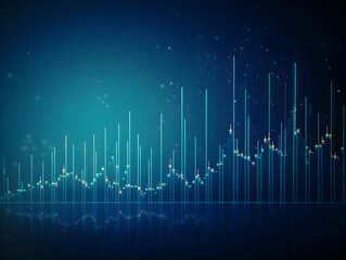 Naklejka premium Financial data document, graph chart report statistic, marketing research development planning management, strategy analysis accounting, Financial business technology hologram concept. 