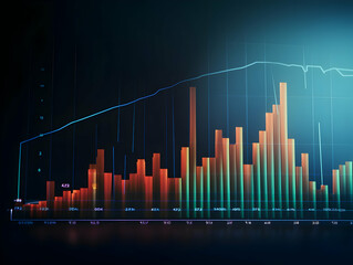 Naklejka premium Financial data document, graph chart report statistic, marketing research development planning management, strategy analysis accounting, Financial business technology hologram concept. 