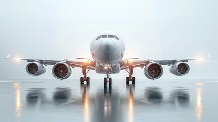 Fototapeta premium Commercial Airplane on the Tarmac