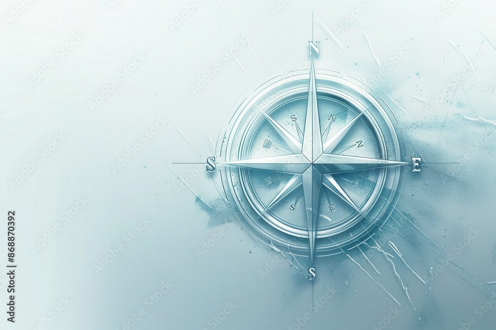 Leinwandbilder a simple and symbolic compass with clear lines, ideal for navigation apps and travel services. gener