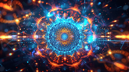 Obraz premium Abstract concepts of technological particles