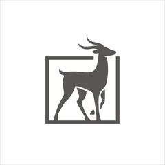 Print deer shadow logo design for your brand and identity
