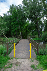 Bridge at Windom Environmental Center, Flooded Creek after Torrential Rainfall, June 2024, Windom, MN