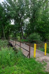 Bridge at Windom Environmental Center, Flooded Creek after Torrential Rainfall, June 2024, Windom, MN