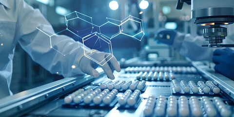 Pharmaceutical Industry: Pharmacist ensures quality control during antibiotic manufacturing
