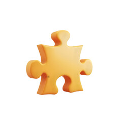 Obraz premium Puzzle piece 3D icon, PNG image, isolated object