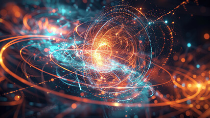 Obraz premium Abstract concepts of technological particles