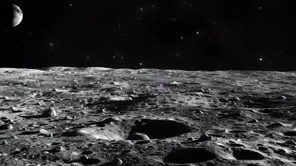 Moon surface taken from a space satellite camera