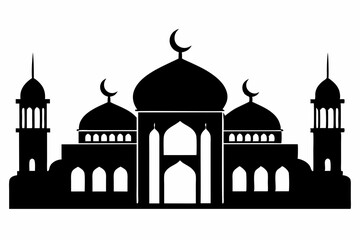 mosques silhouette vector illustration