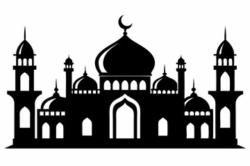 mosques silhouette vector illustration