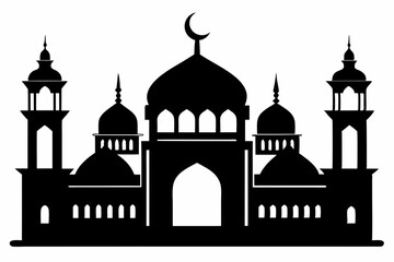 mosques silhouette vector illustration