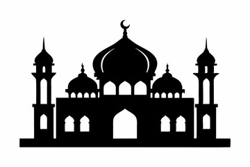 mosques silhouette vector illustration