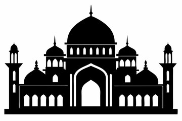 mosques silhouette vector illustration