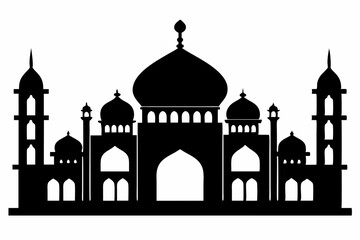mosques silhouette vector illustration