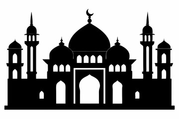 mosques silhouette vector illustration