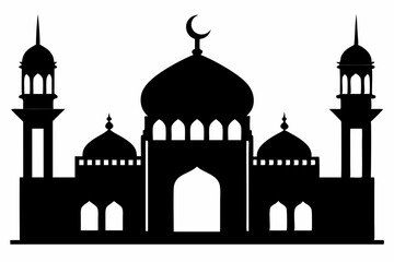 mosques silhouette vector illustration