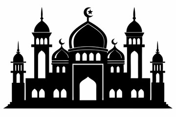 mosques silhouette vector illustration