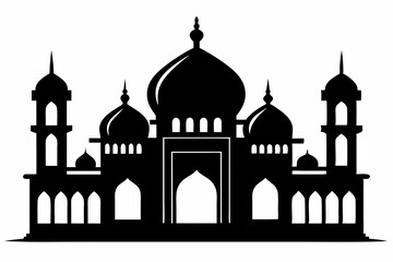 mosques silhouette vector illustration