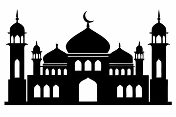 mosques silhouette vector illustration