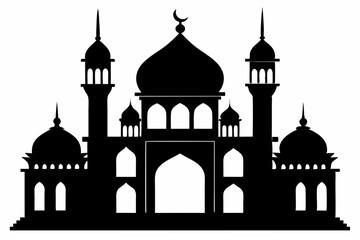 mosques silhouette vector illustration
