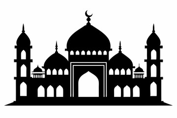 mosques silhouette vector illustration
