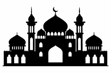 mosques silhouette vector illustration