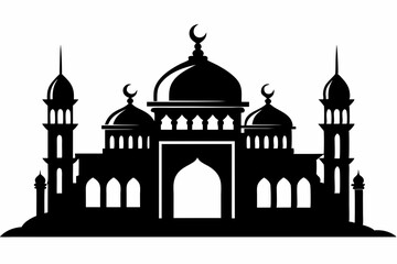 mosques silhouette vector illustration