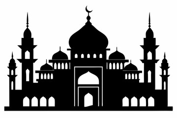 mosques silhouette vector illustration