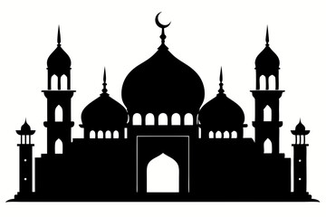 mosques silhouette vector illustration