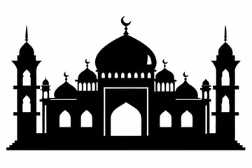 mosques silhouette vector illustration