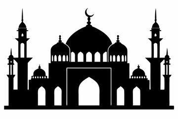 mosques silhouette vector illustration
