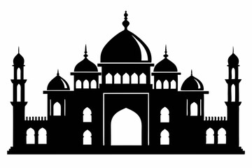 mosques silhouette vector illustration