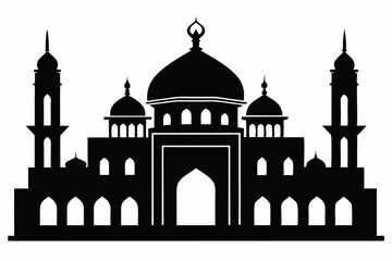 mosques silhouette vector illustration