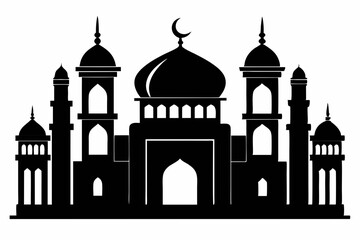 mosques silhouette vector illustration