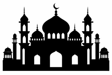 mosques silhouette vector illustration