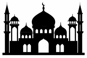 mosques silhouette vector illustration