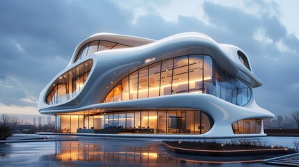 Obraz premium Futuristic Architectural Design with the Latest Technology 