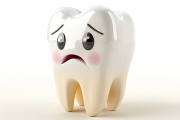 tooth with a sad face