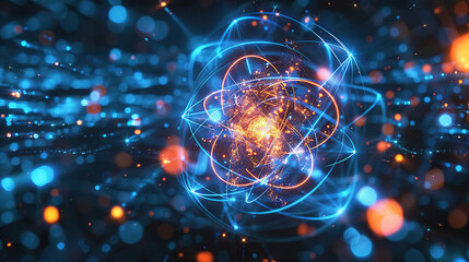 Obraz premium Abstract concepts of technological particles