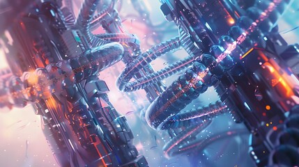 Abstract DNA technology. Science medical concept. Futuristic background. 