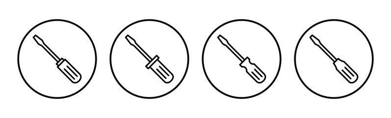 Screwdriver icon set. tools icon vector
