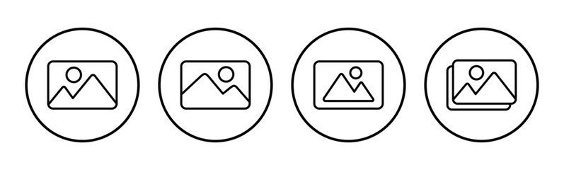 Picture icon set. photo gallery icon symbol