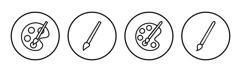 Paint icon set. paint brush icon vector. paint roller icon vector