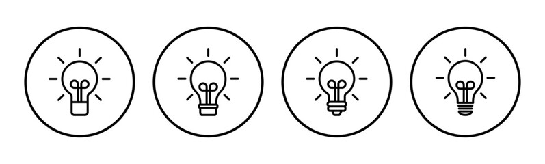 Lamp icon set. Light bulb icon vector. idea symbol.