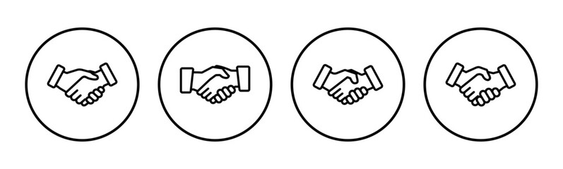 Handshake icon set. business handshake. contact agreement