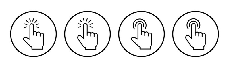 Hand click icon set. pointer icon vector. hand cursor icon vector