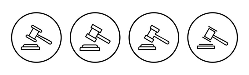 Obraz premium Gavel icon set. judge gavel icon vector. law icon vector. auction hammer