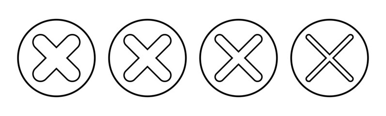 Obraz premium Close icon set. Delete icon vector. cross sign